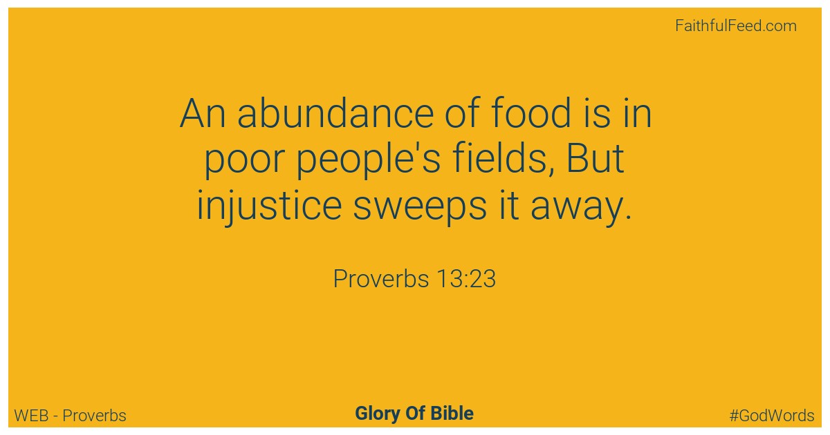 Proverbs 13:23 - Web