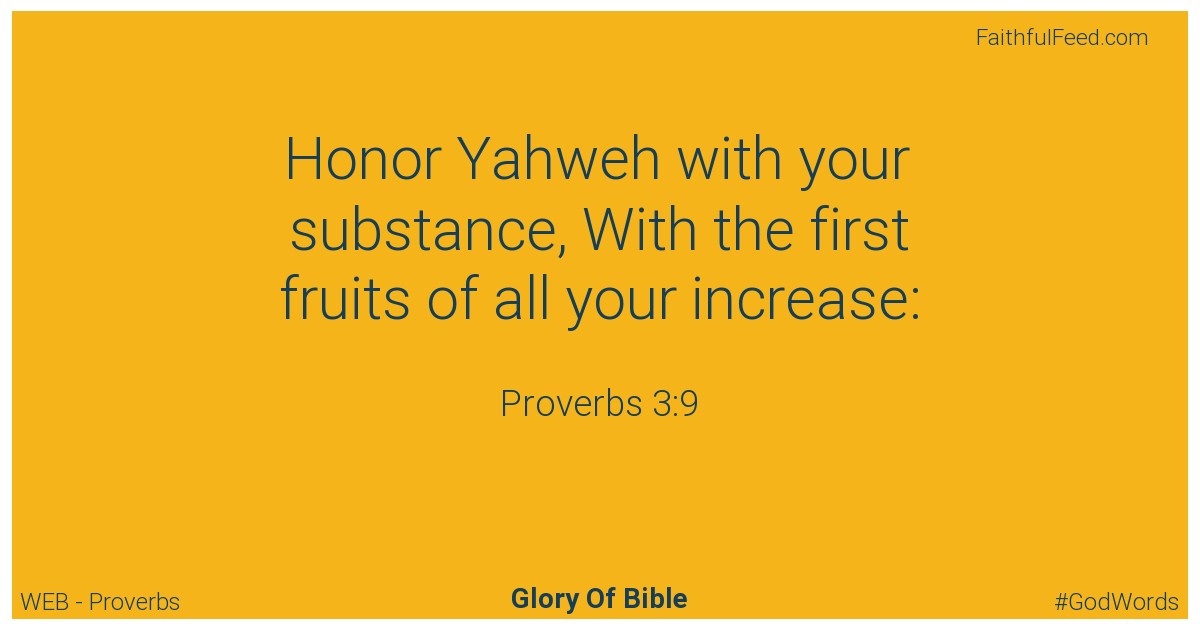 Proverbs 3:9 - Web