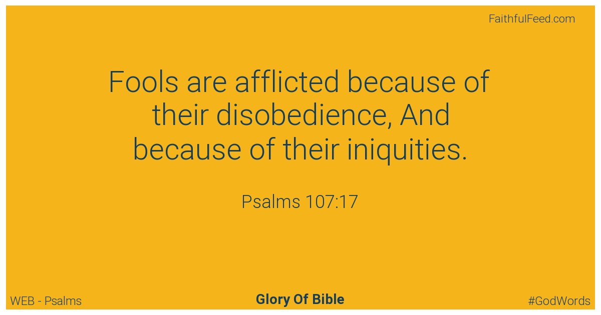 Psalms 107:17 - Web