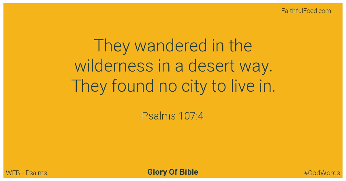 Psalms 107:4 - Web