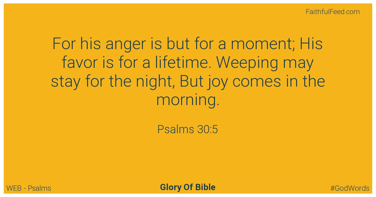 Psalms 30:5 - Web