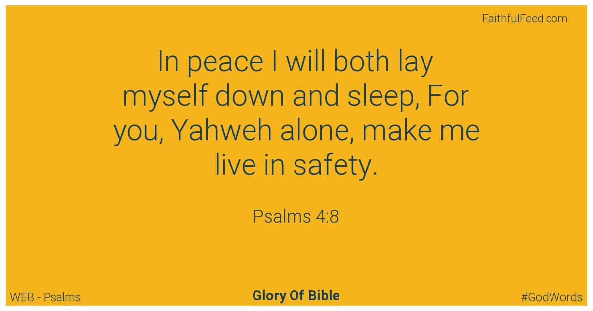 Psalms 4:8 - Web