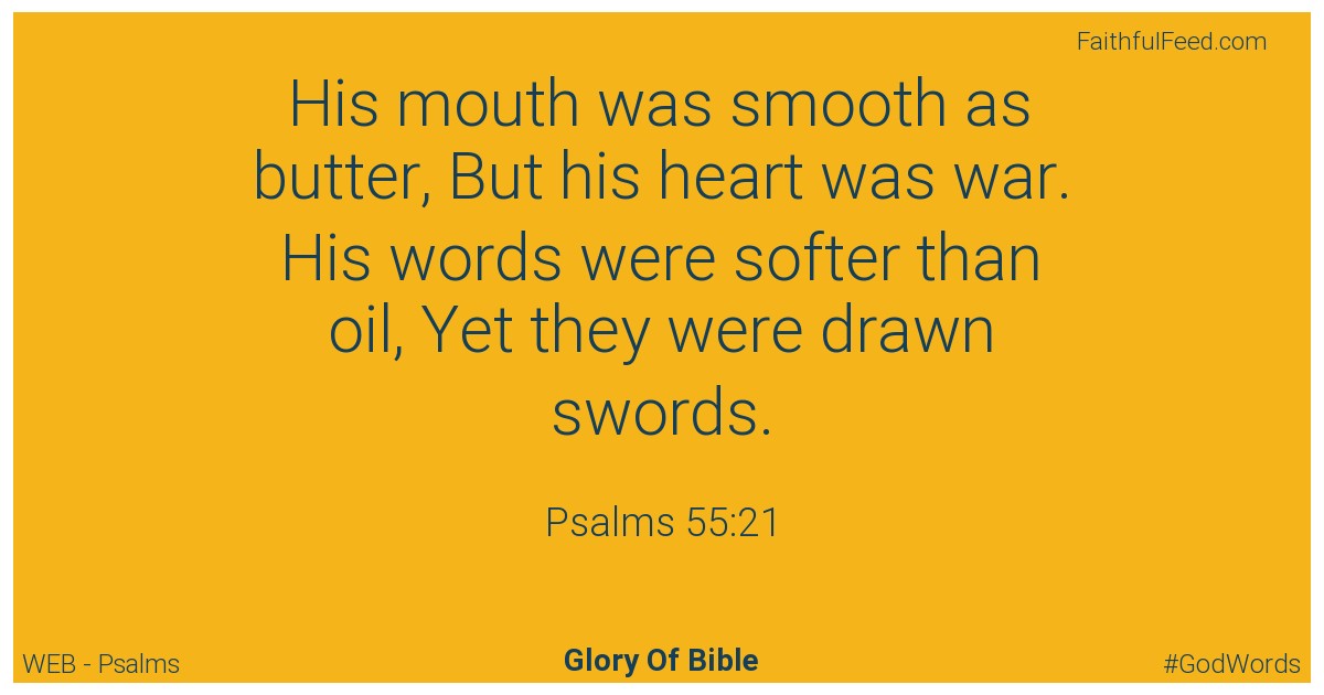 Psalms 55:21 - Web