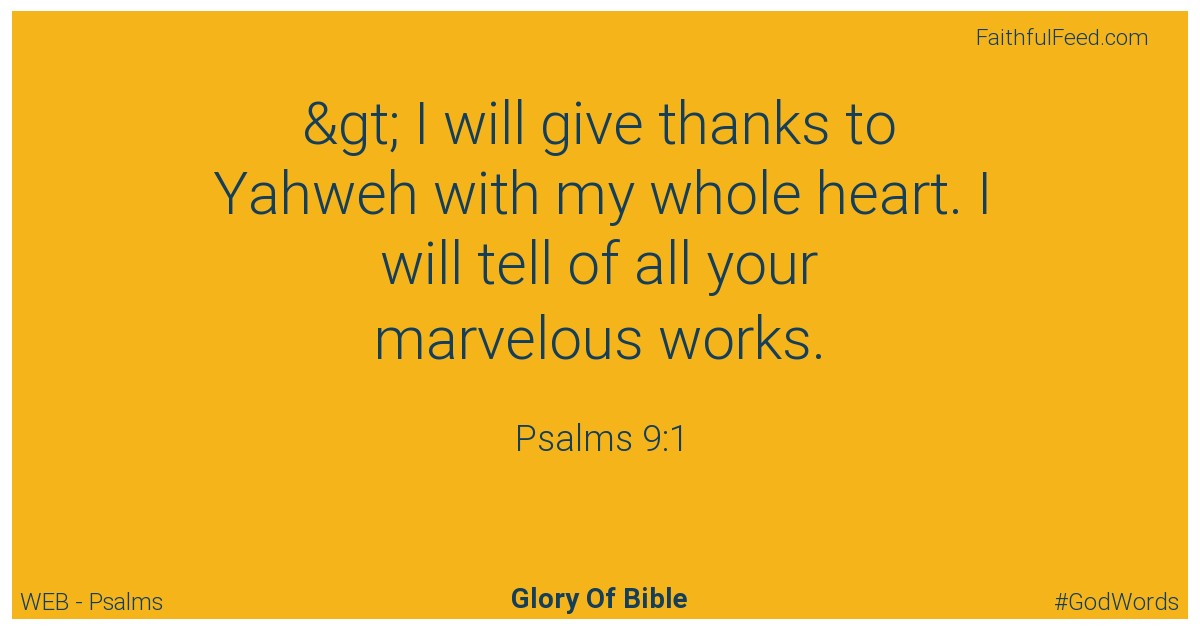 Psalms 9:1 - Web