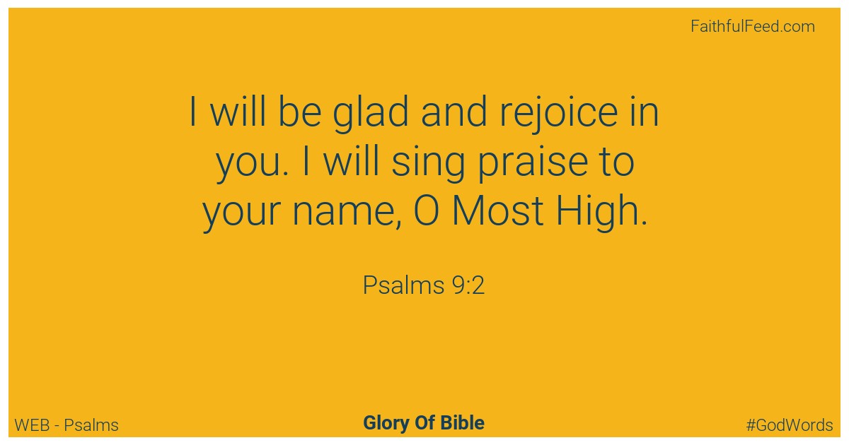 Psalms 9:2 - Web