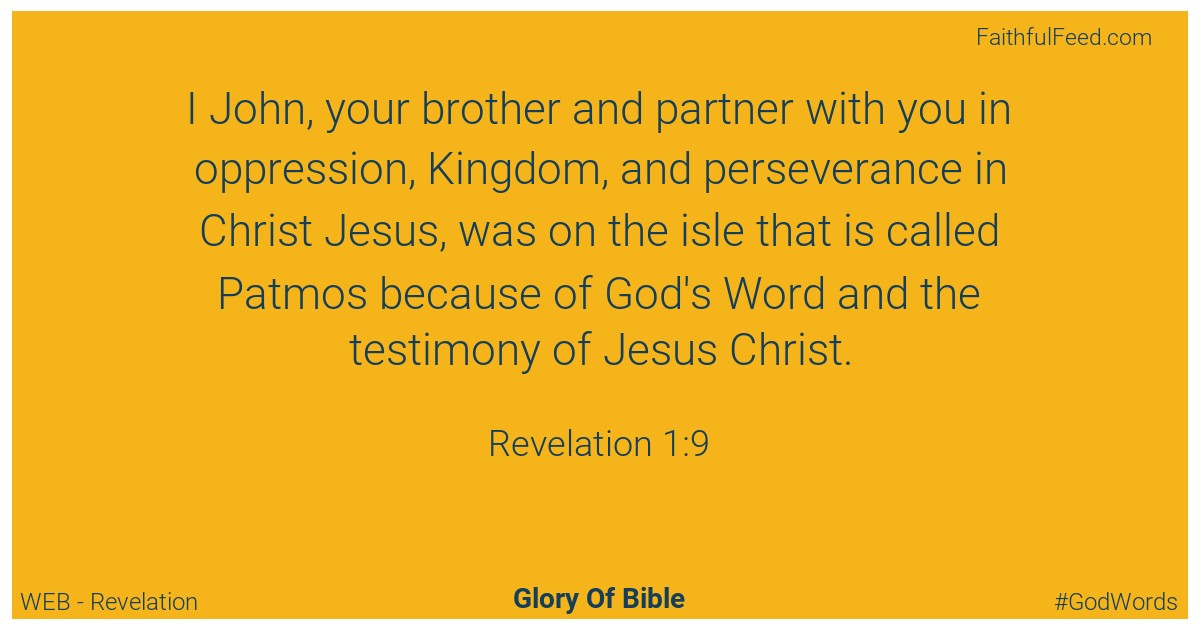 Revelation 1:9 - Web