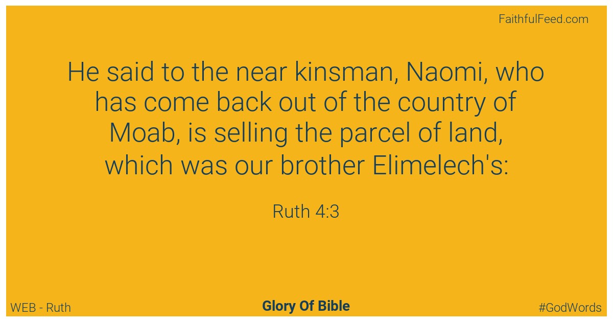 Ruth 4:3 - Web