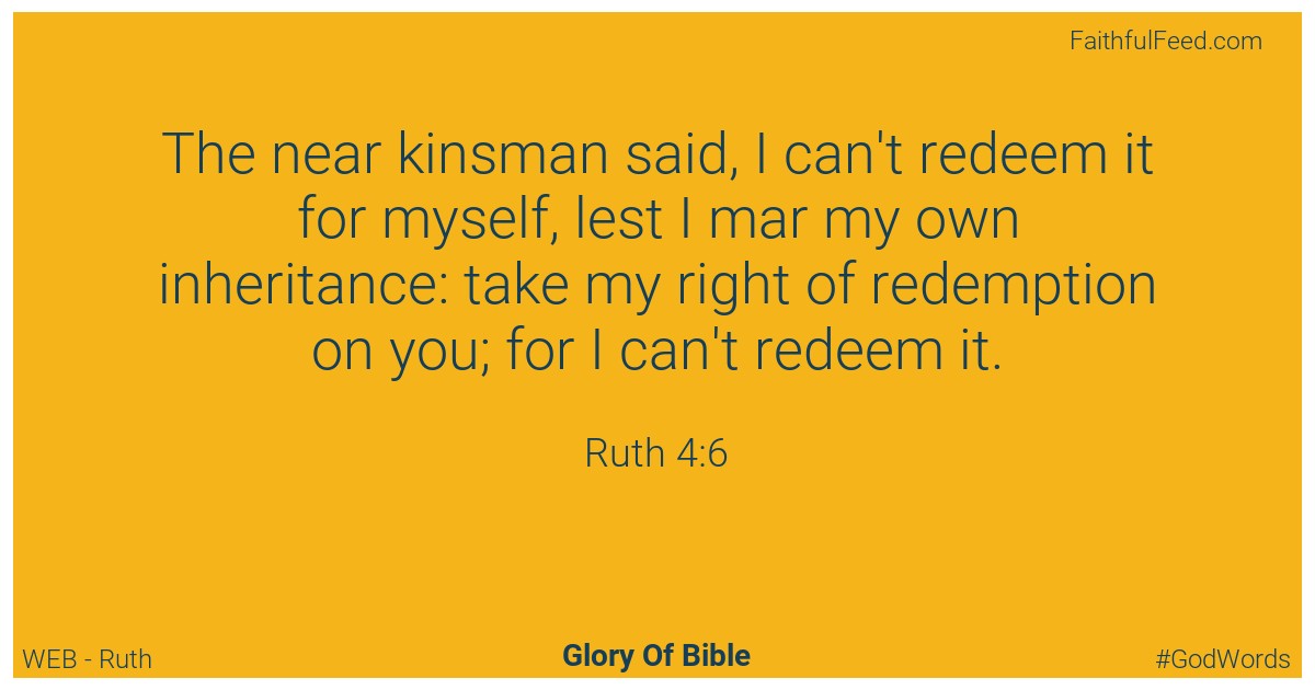 Ruth 4:6 - Web