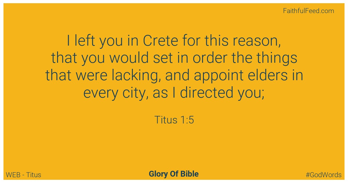 Titus 1:5 - Web