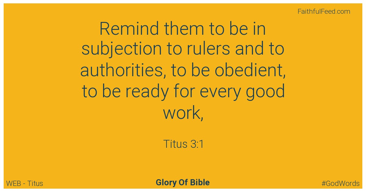 Titus 3:1 - Web