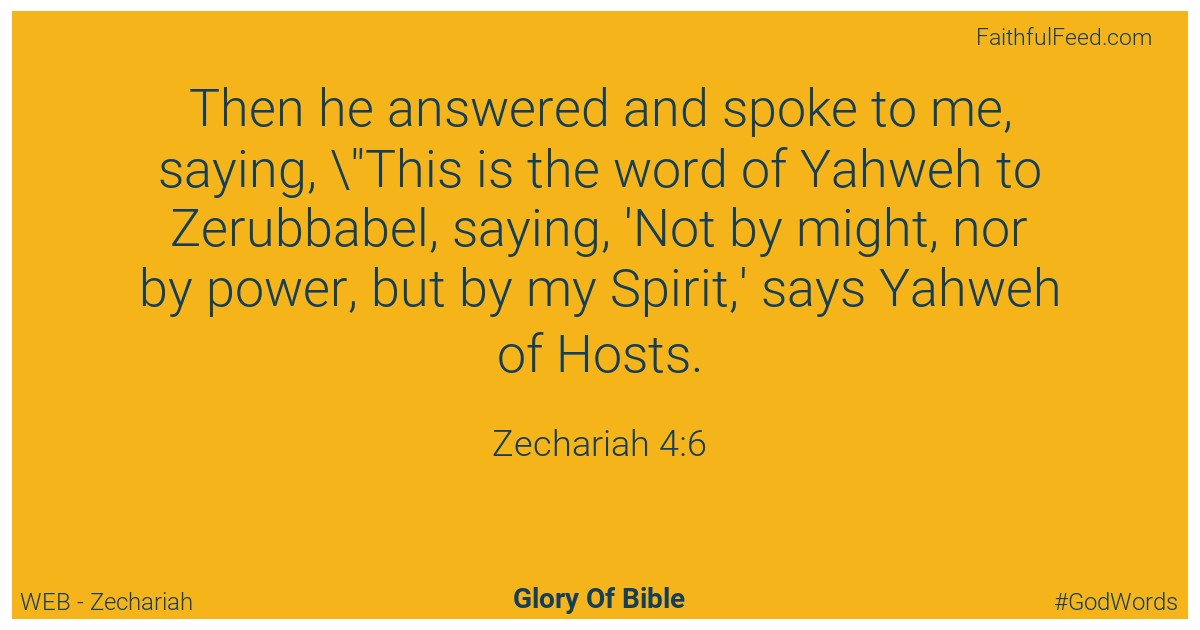 Zechariah 4:6 - Web