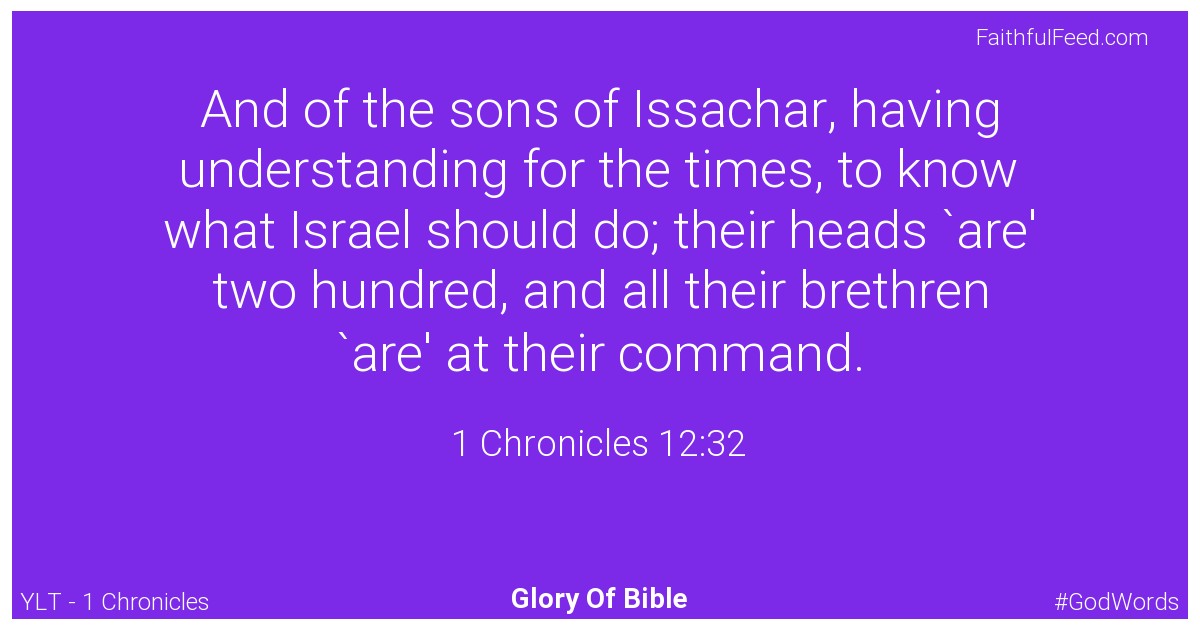 1-chronicles 12:32 - Ylt
