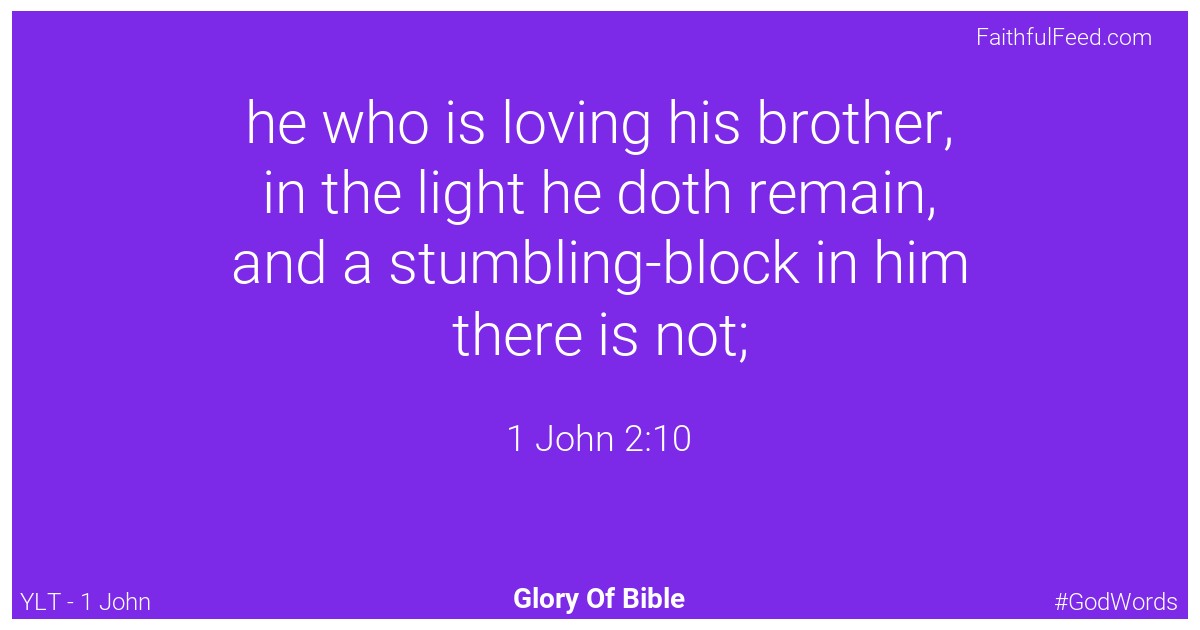 1-john 2:10 - Ylt