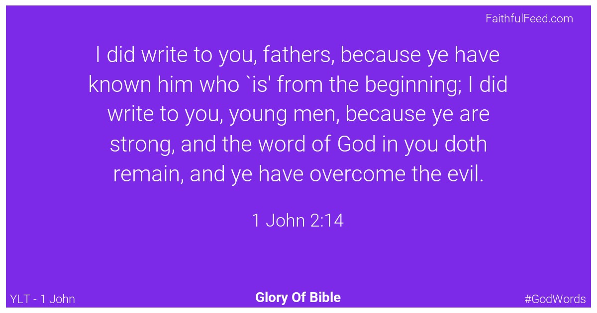 1-john 2:14 - Ylt
