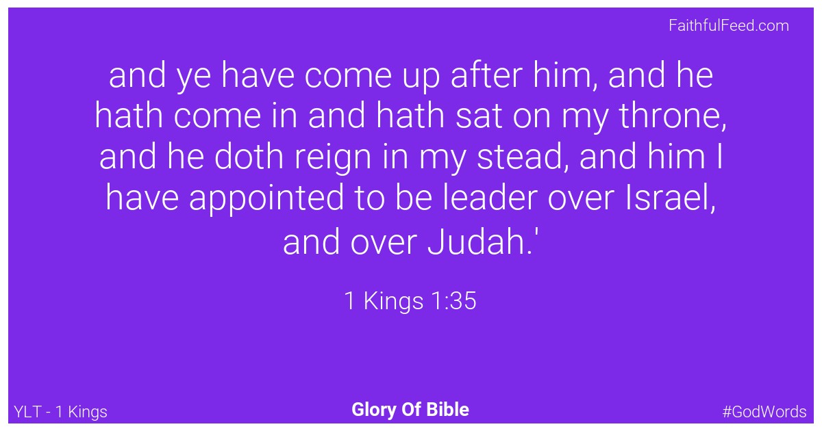 1-kings 1:35 - Ylt