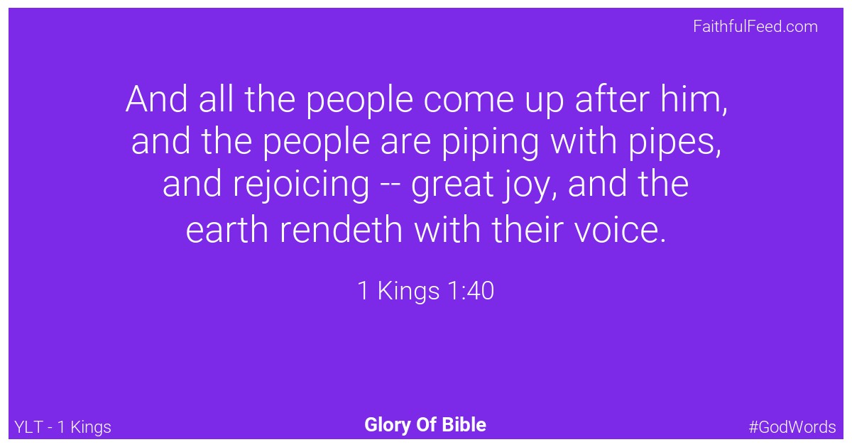 1-kings 1:40 - Ylt
