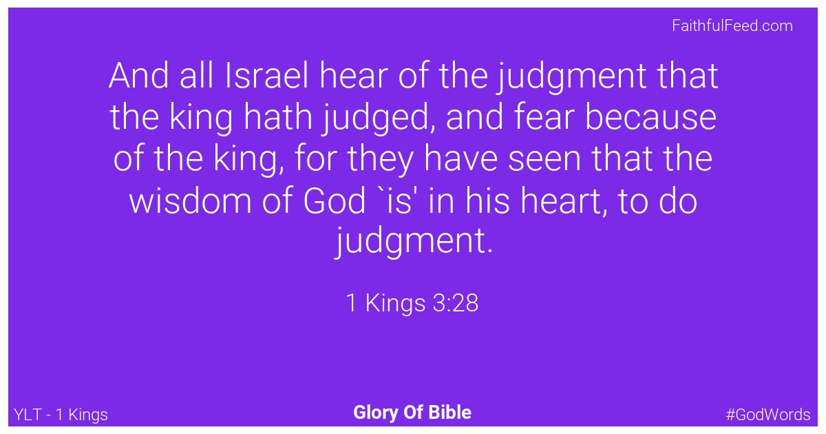 1-kings 3:28 - Ylt