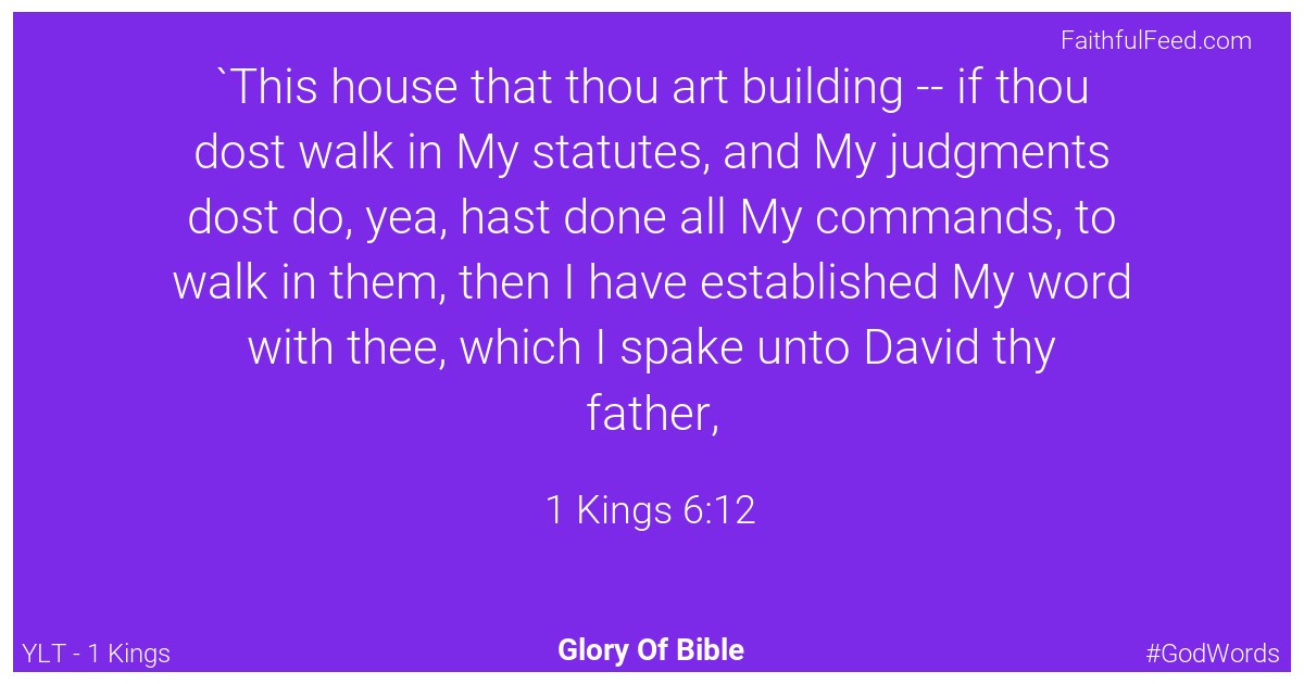 1-kings 6:12 - Ylt