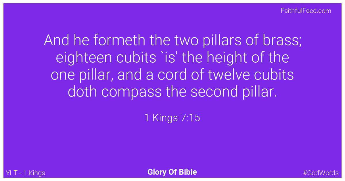 1-kings 7:15 - Ylt