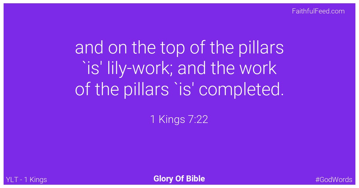 1-kings 7:22 - Ylt