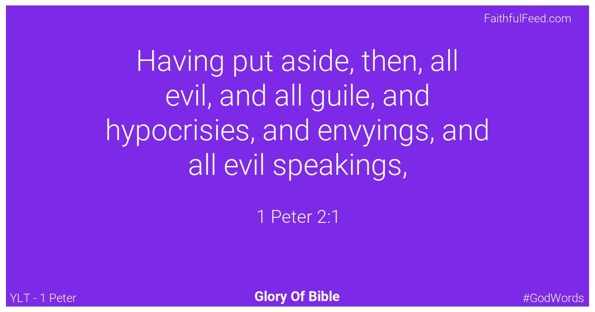 1-peter 2:1 - Ylt