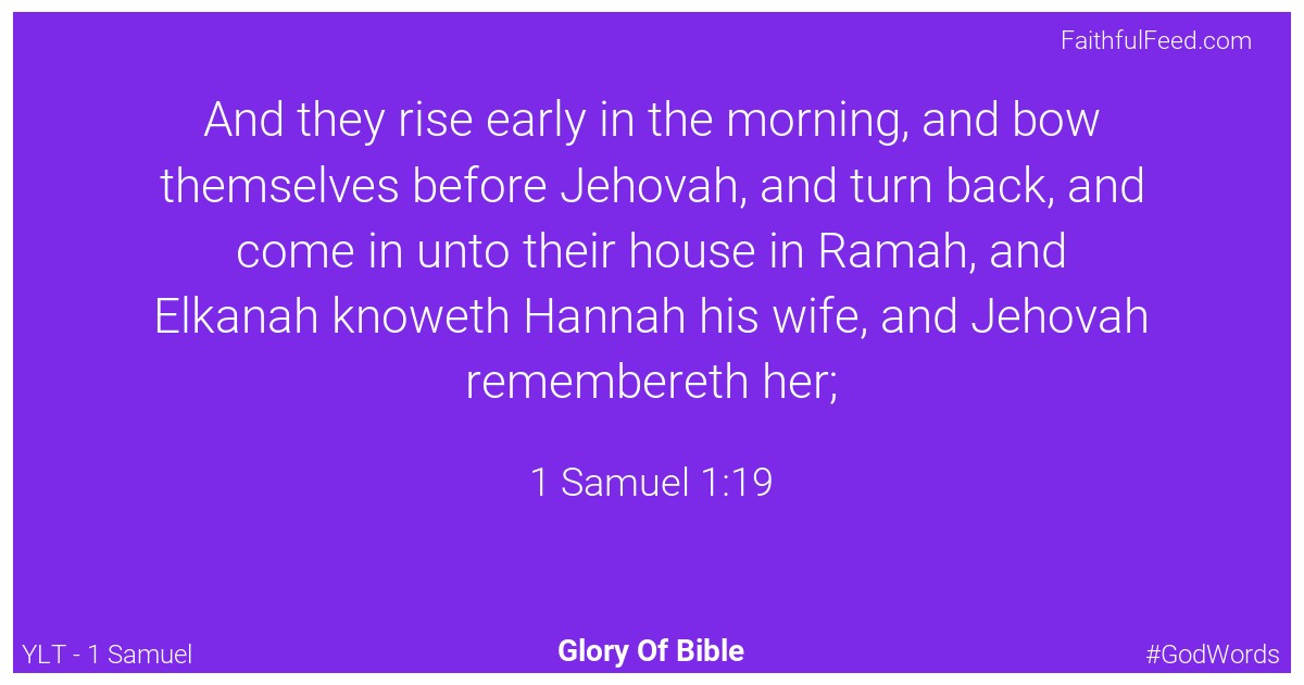 1-samuel 1:19 - Ylt