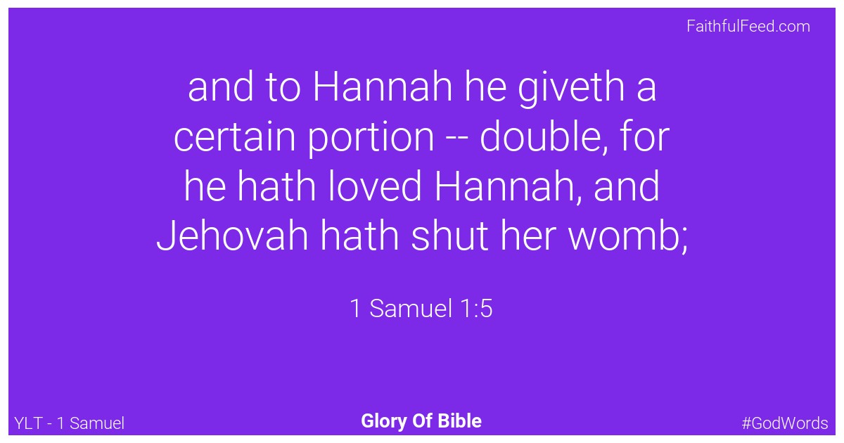 1-samuel 1:5 - Ylt