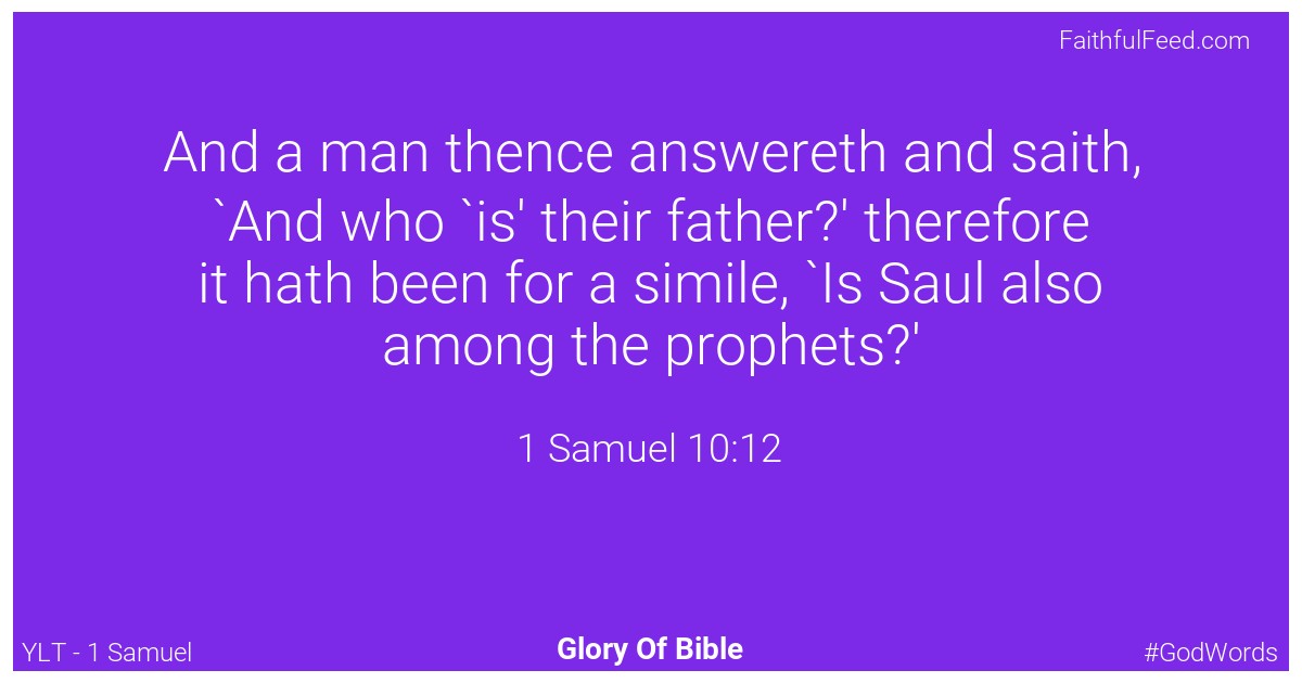 1-samuel 10:12 - Ylt