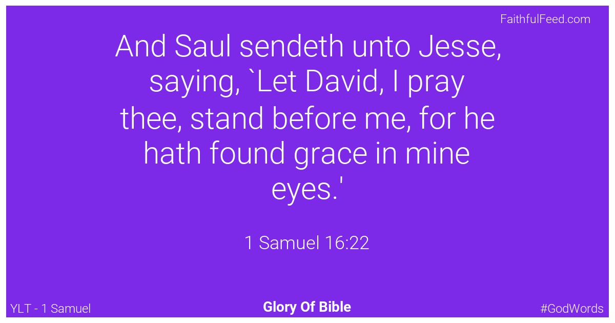 1-samuel 16:22 - Ylt