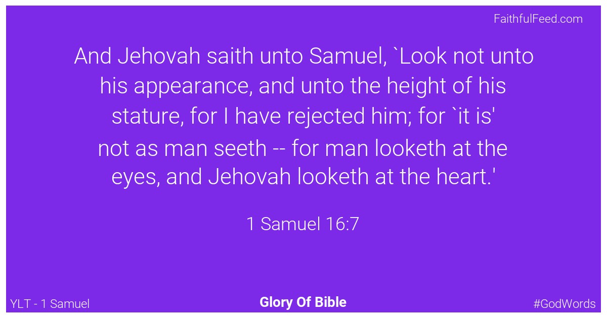 1-samuel 16:7 - Ylt