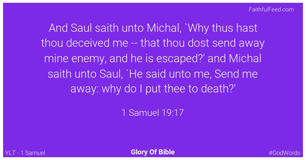 1-samuel 19:17 - Ylt