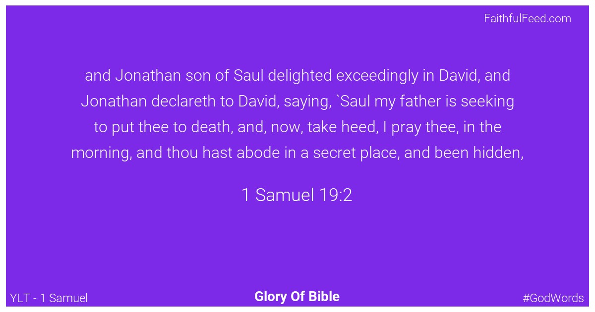 1-samuel 19:2 - Ylt