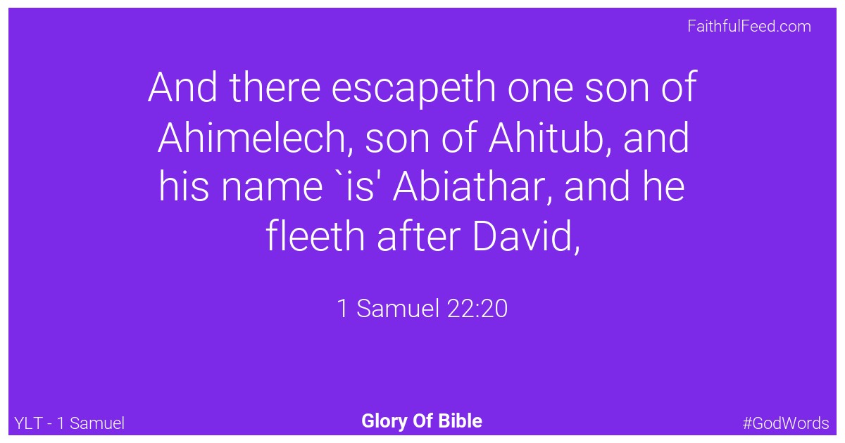 1-samuel 22:20 - Ylt