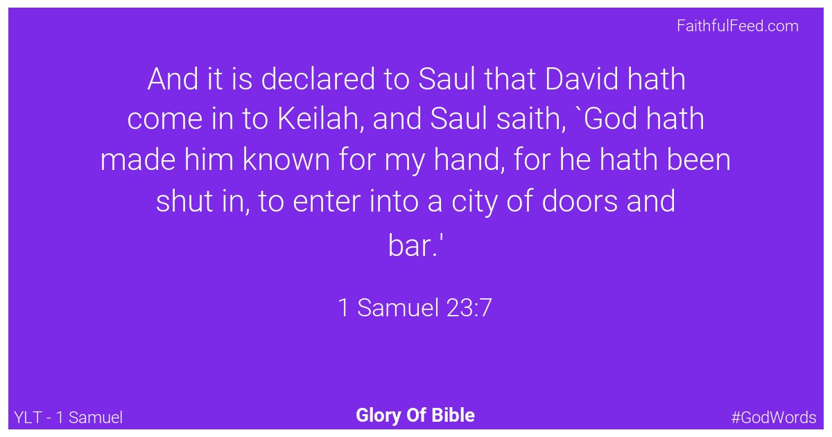 1-samuel 23:7 - Ylt