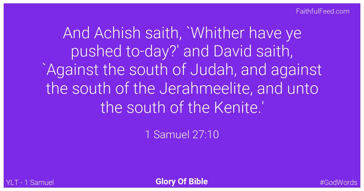 1-samuel 27:10 - Ylt