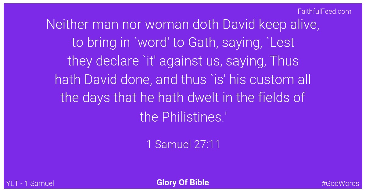 1-samuel 27:11 - Ylt