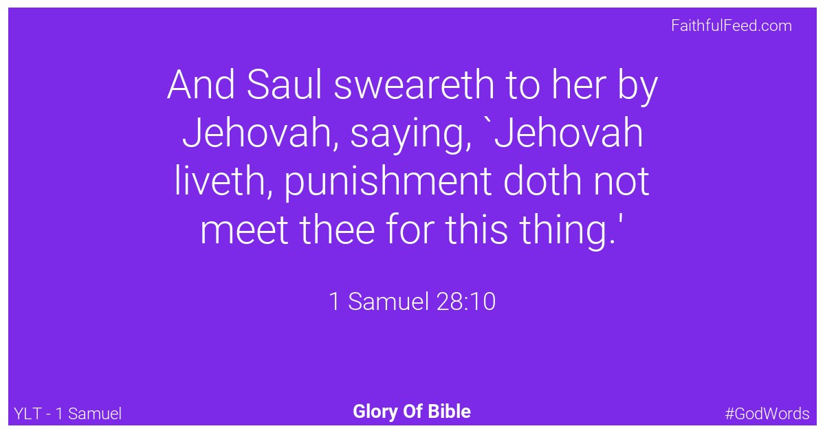 1-samuel 28:10 - Ylt