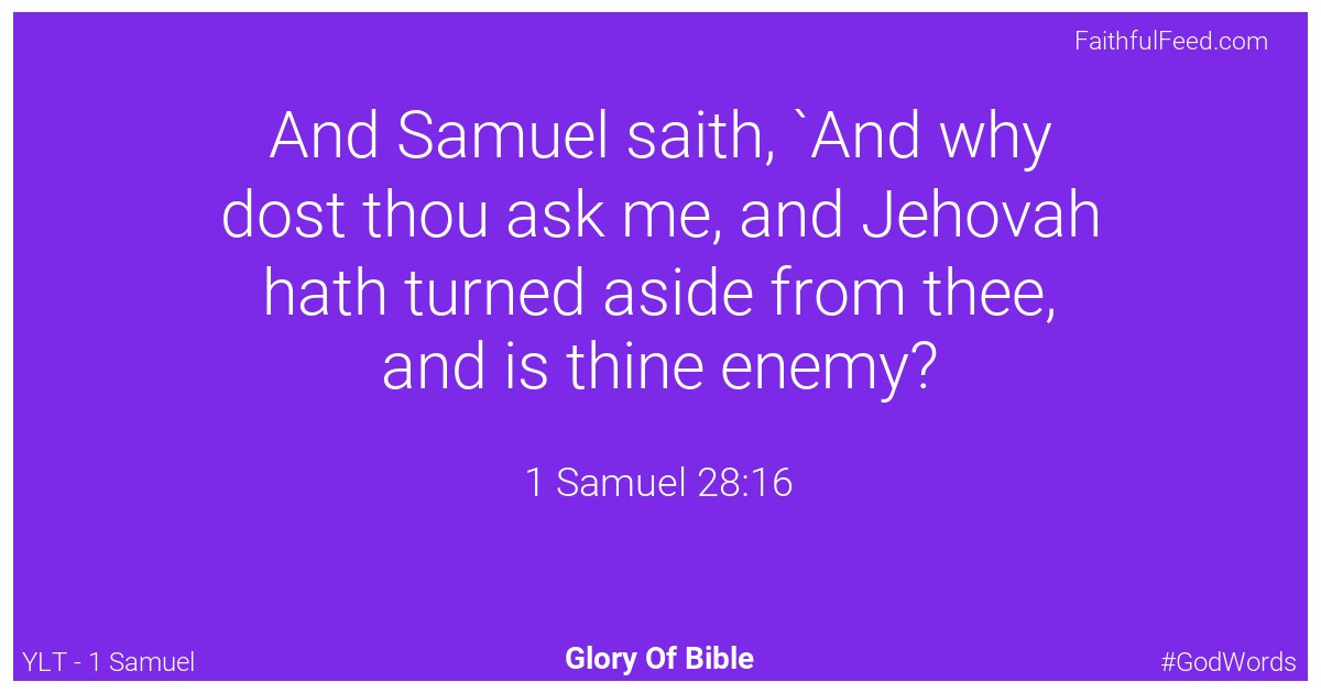 1-samuel 28:16 - Ylt