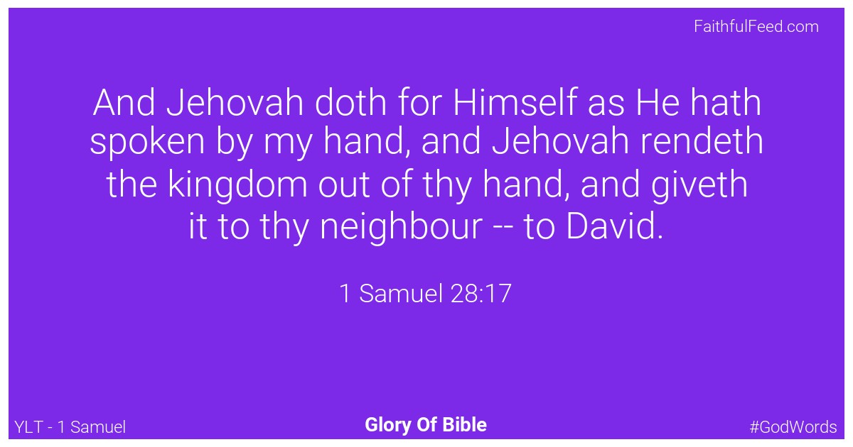 1-samuel 28:17 - Ylt