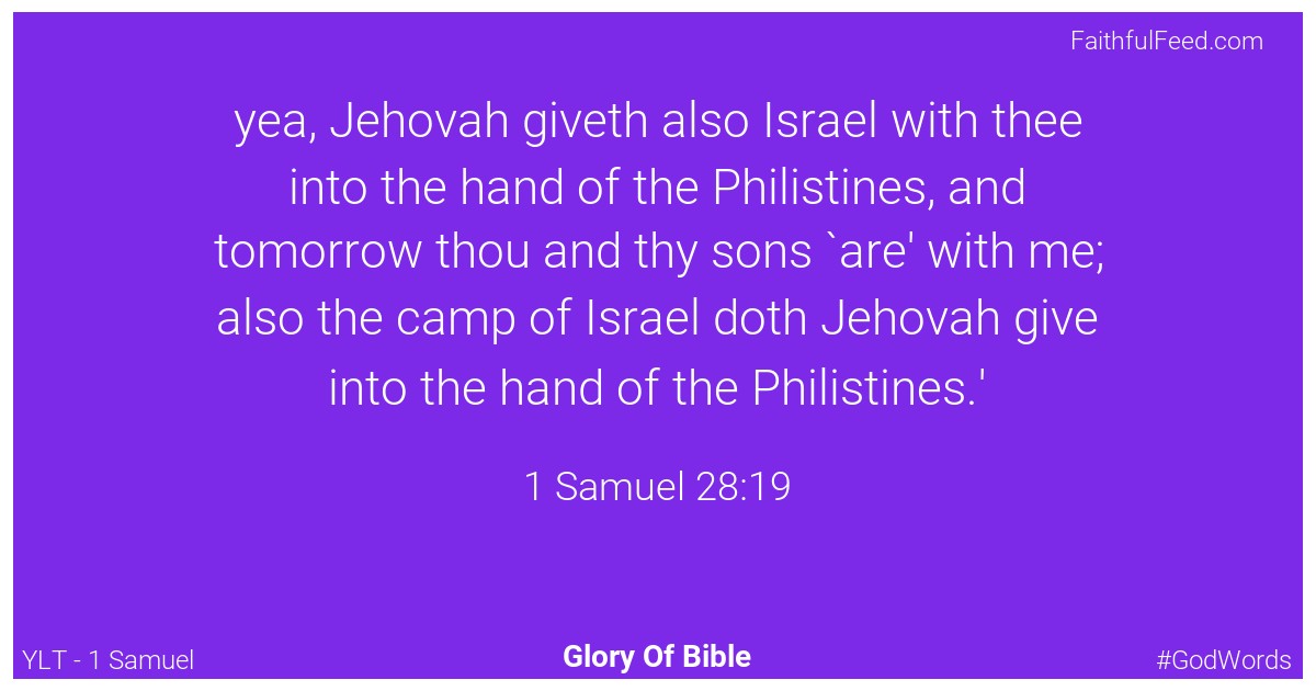 1-samuel 28:19 - Ylt