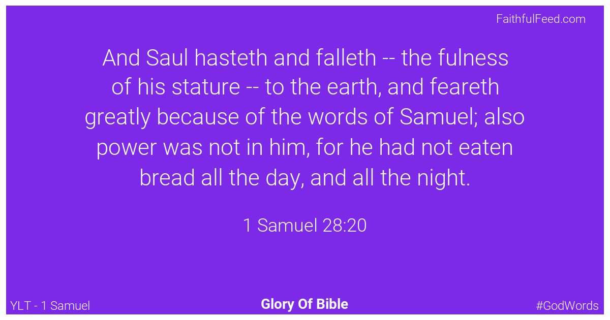 1-samuel 28:20 - Ylt