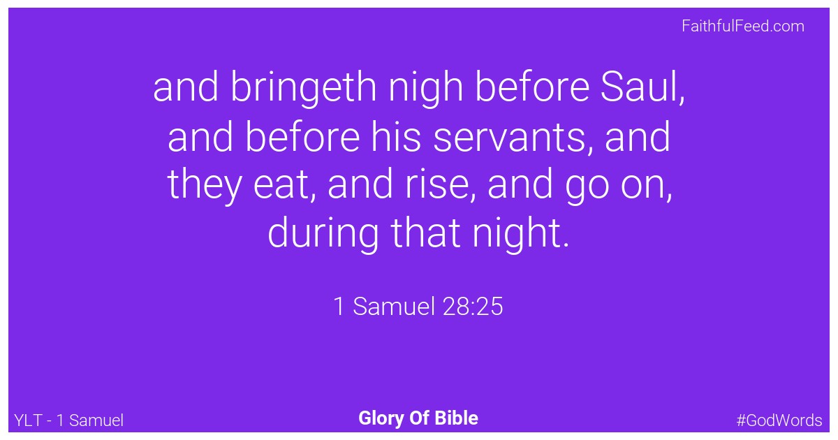 1-samuel 28:25 - Ylt