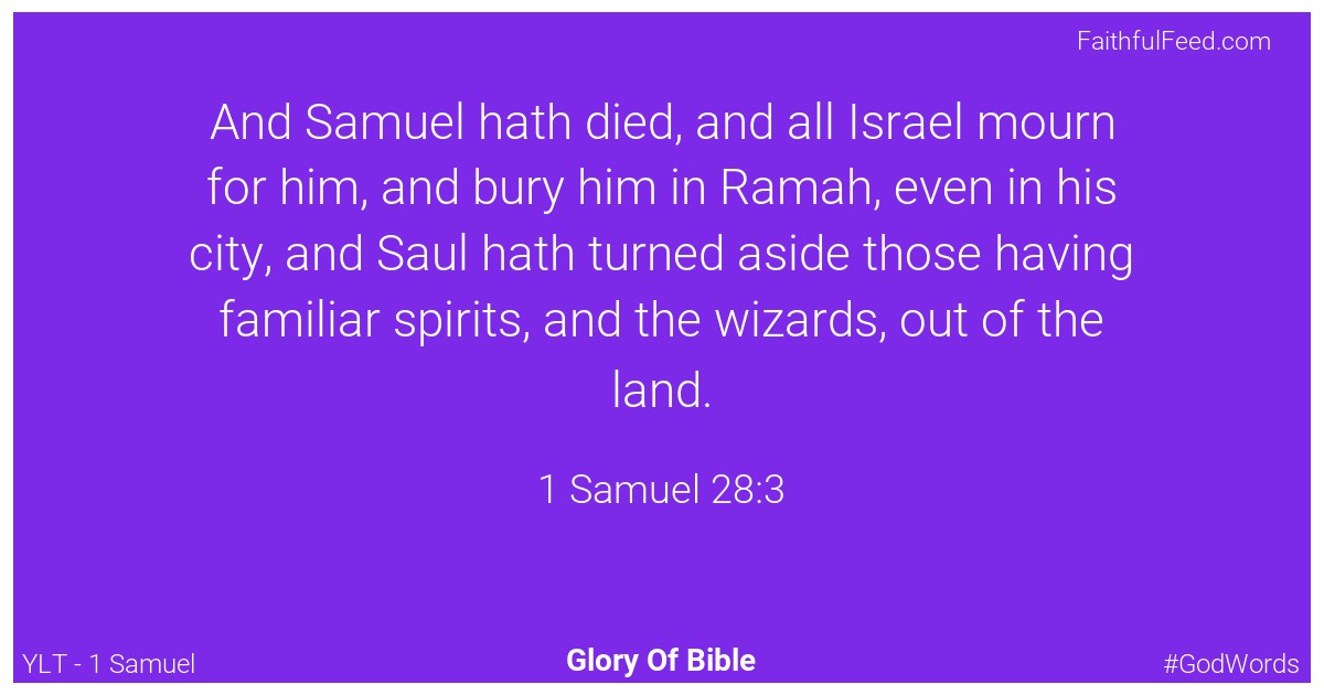 1-samuel 28:3 - Ylt