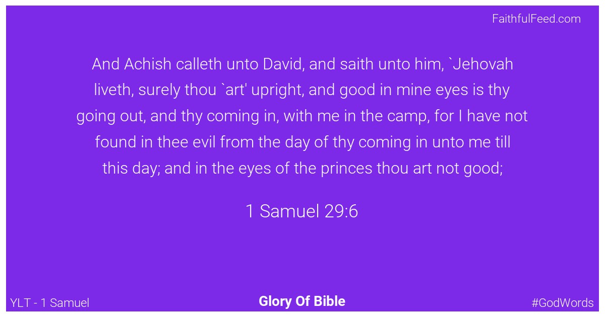 1-samuel 29:6 - Ylt