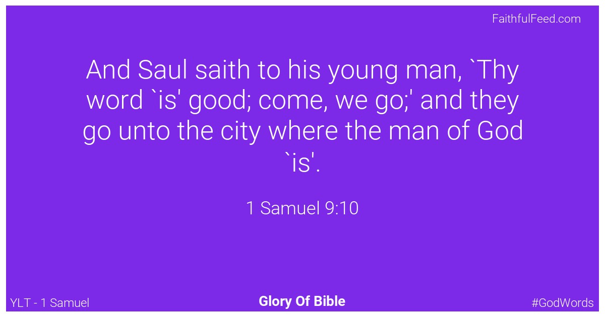 1-samuel 9:10 - Ylt