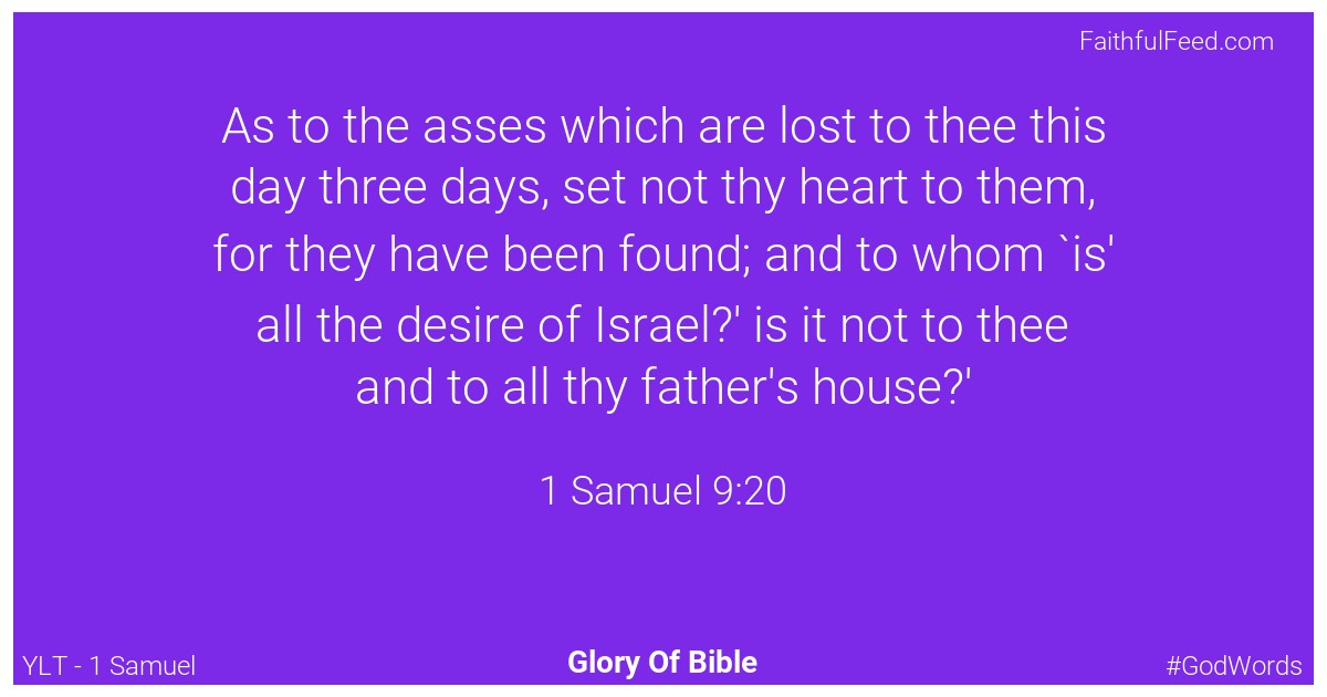 1-samuel 9:20 - Ylt