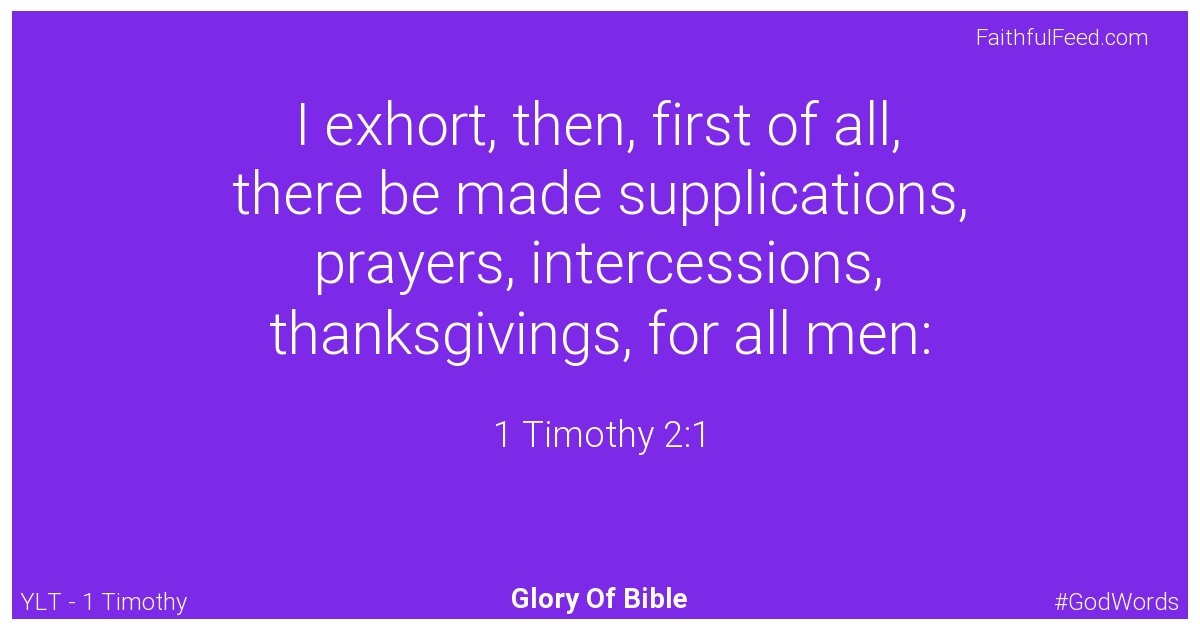The Bible Verses from 1-timothy Chapter 2 - Ylt