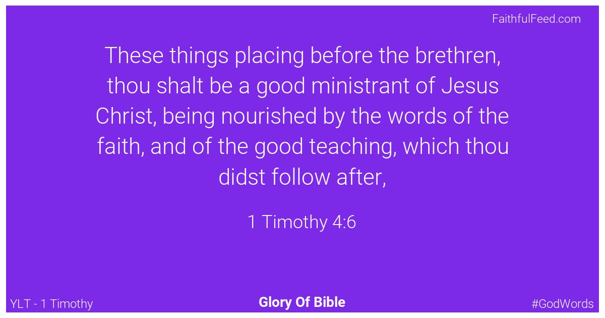 1-timothy 4:6 - Ylt