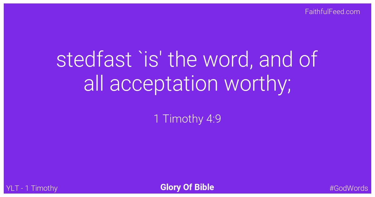 1-timothy 4:9 - Ylt