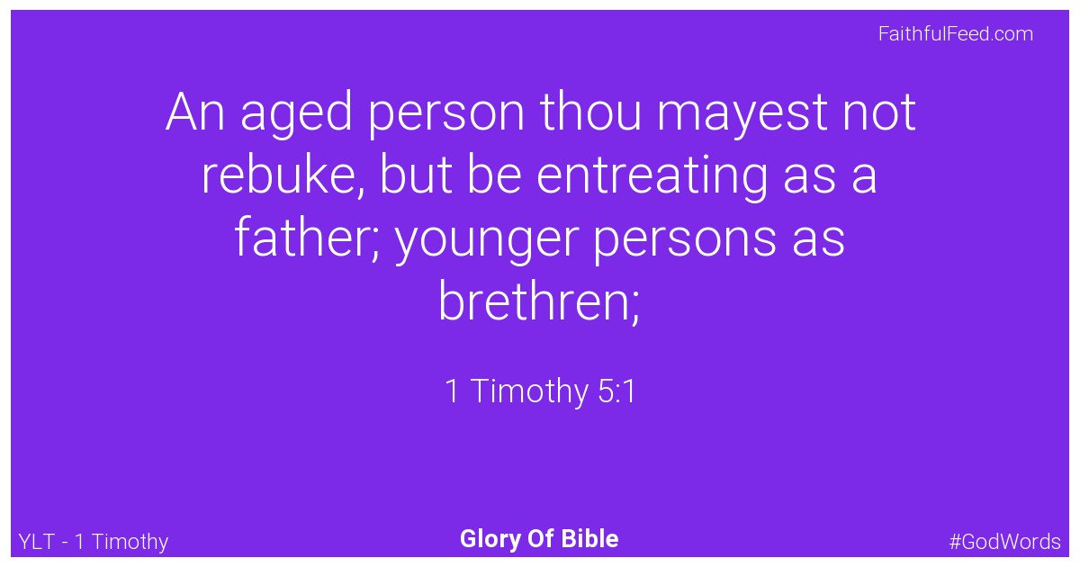 The Bible Verses from 1-timothy Chapter 5 - Ylt